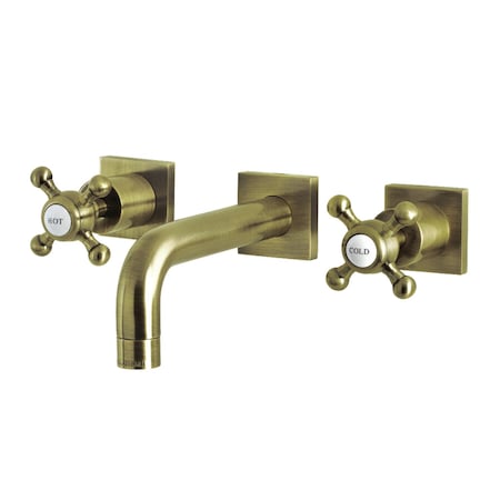 Kingston Brass KS6123BX Two-Handle Wall Mount Bathroom Faucet, Antique Brass KS6123BX